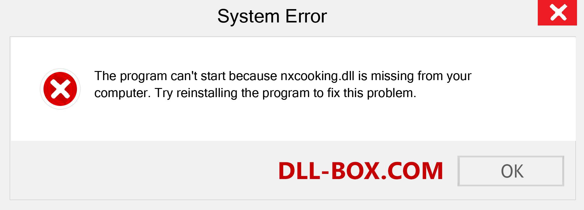  nxcooking.dll file is missing?. Download for Windows 7, 8, 10 - Fix  nxcooking dll Missing Error on Windows, photos, images
